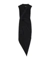 Balenciaga Draped Midi Dress In Black