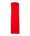 Balenciaga Silk-wool Draped Cape Midi Dress In Red