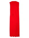Balenciaga Silk-wool Draped Cape Midi Dress In Red