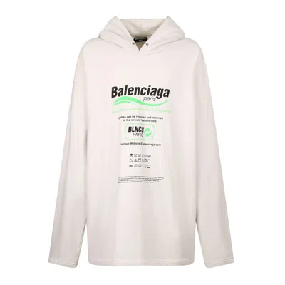 Pre-owned Balenciaga Women Dry Cleaning Boxy Hoodie In White
