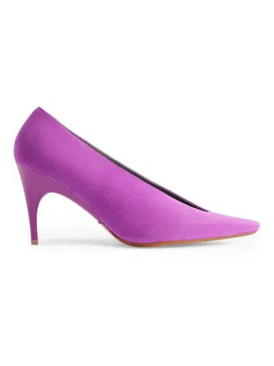 Balenciaga Duchesse Suede Pumps In Purple