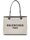 Balenciaga Small Duty Free Canvas Tote Bag In Neutral