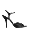 Balenciaga Black Dynastie Satin Sandals In Black