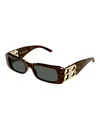 Balenciaga Women's Dynasty Rectangle Sunglasses In Brown