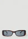 Balenciaga Grey Rectangular Ladies Sunglasses Bb0096s 002 51 In Brown