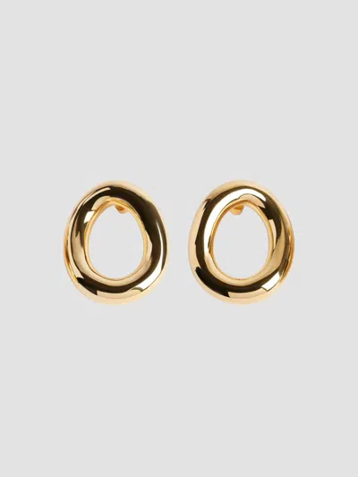 Balenciaga Women's Eisa Ellipse Earrings In Shiny Gold
