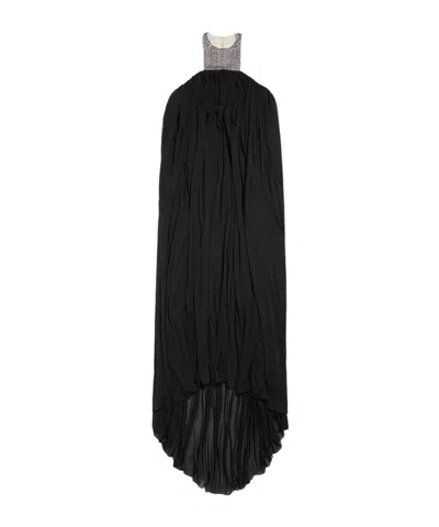 Balenciaga Women's Embroidered Maxi Dress In Black