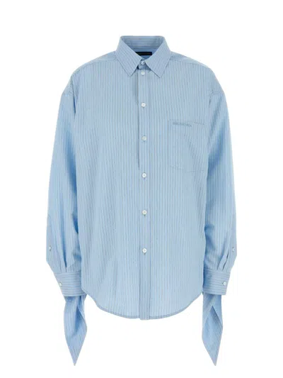 BALENCIAGA WOMEN'S EMBROIDERED VISCOSE BLEND OVERSIZE SHIRT