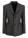 Balenciaga Checked Padded Wool Blazer