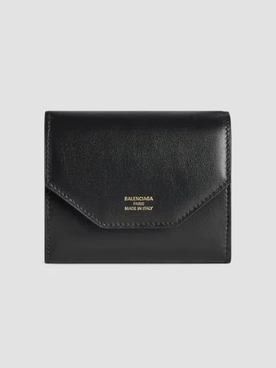 Balenciaga Women's Envelope Bifold Wallet With Flap In Black