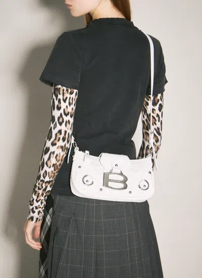 Balenciaga Women Essex Small Shoulder Bag In White