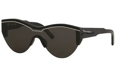Pre-owned Balenciaga Women's Extreme Bb0004s Bb/0004/s 001 Black Shield Sunglasses 99mm In Gray