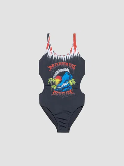 Balenciaga Women's Extreme Tie Dye Swimsuit In Black