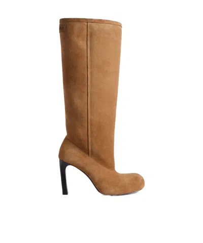 Balenciaga Fargo 80 Suede Knee-high Boots In Brown