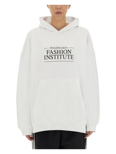 Balenciaga Women's Fashion Institute Large Fit Sweatshirt In White