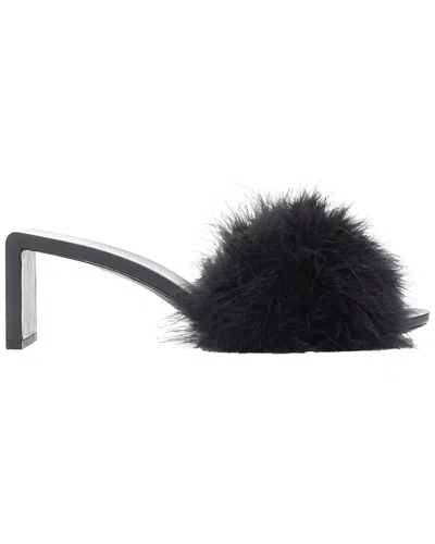 Balenciaga Women's Feather Boudoir Feather Mule Sandal (authentic Pre-loved) In Black