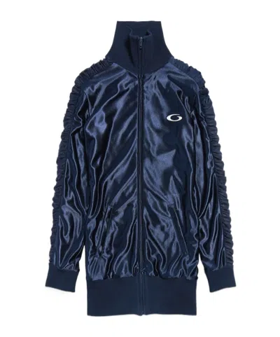 Balenciaga Women's Fitted Tracksuit Dress In Dark Navy
