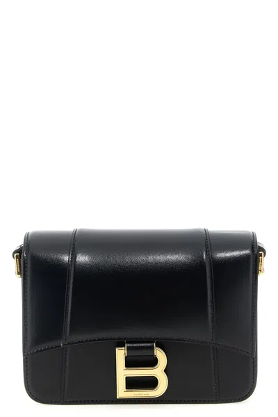 Balenciaga Women 'flap Hourglass' Small Crossbody Bag In Black