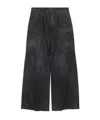 Balenciaga Women's Flared Cargo Pants In Black In Black