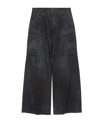 Balenciaga Women's Flared Cargo Pants In Black