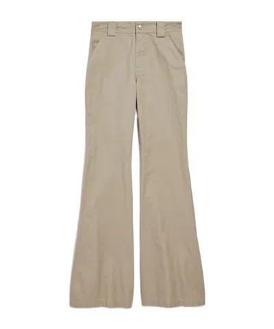 Balenciaga Women's Flared Pants In Military Beige