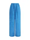 Balenciaga Floral-pattern Elasticated-waist Trousers In Blue