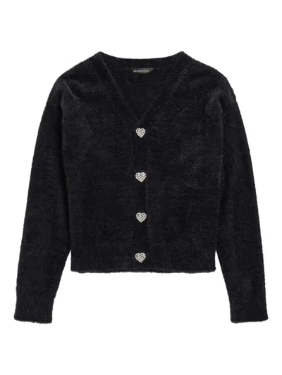 Balenciaga Women's Fluffy Cardigan In Black