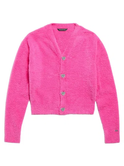 Balenciaga Women's Fluffy Cardigan In Pink