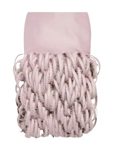 Balenciaga Fluffy Feathers Pencil Skirt In Purple