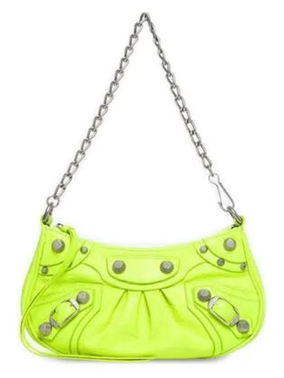 BALENCIAGA WOMEN'S FLUO LEATHER LE CAGOLE MINI HANDBAG