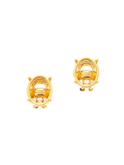 Balenciaga Frame Oval Clip-on Earrings In Gold