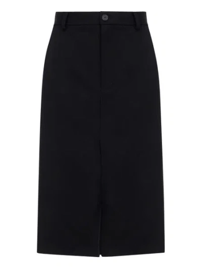 Balenciaga Asymmetric-hem Pencil Skirt In Black