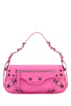Balenciaga Le Cagole Sling Small Varnished Leather Shoulder Bag In Pink