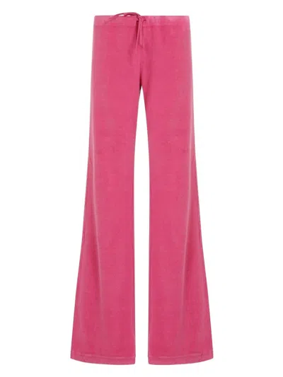 BALENCIAGA WOMEN'S FUCHSIA VELVET JOGGERS