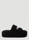 Balenciaga Women's Furry Platform Sandal In Black