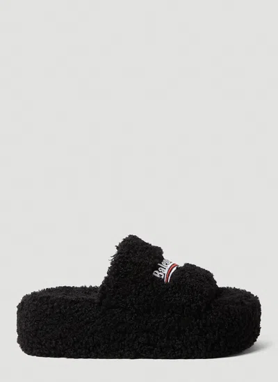 Balenciaga Women's Furry Platform Sandal In Black
