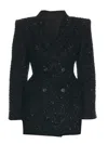 Balenciaga Women's Tweed Button Up Jacket In Black