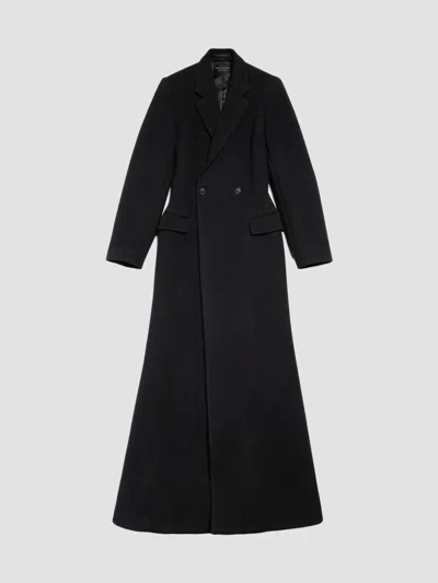 Balenciaga Women's Godet Maxi Coat In Black