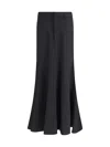 Balenciaga Women Godet Maxi Skirt In Virgin Wool In Black