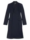 Balenciaga Women Godet Midi Double-breasted Wool Coat In Blue