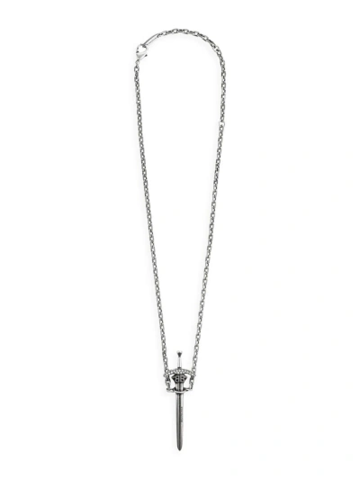 Balenciaga Goth Sword Pendant Necklace In Silver