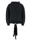 Balenciaga Flipped Uni Logo Embroidered Cotton Fleece Zip-up Hoodie