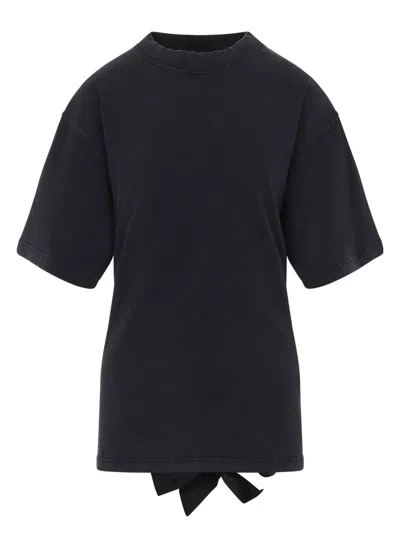 BALENCIAGA WOMEN'S GRAPHITE COTTON T-SHIRT
