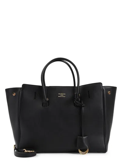 Balenciaga Mini Hampton Leather Tote Bag In Black