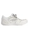 Balenciaga Women Hamptons Worn-out Leather Low-top Sneakers In Neutral