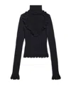 Balenciaga Cotton Rib Knit Heart Cutout Sweater In Black