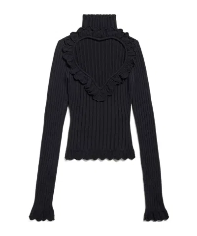 BALENCIAGA BALENCIAGA HEART CUT-OUT RUFFLED TOP