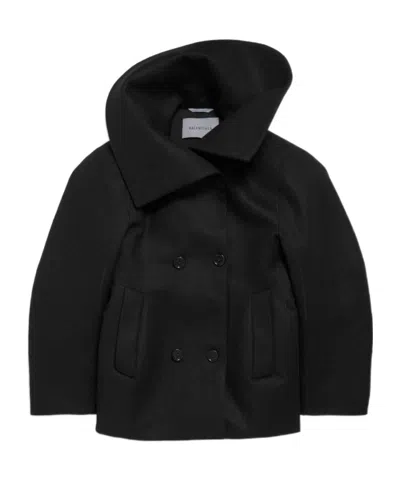 Balenciaga Women's High Collar Peacoat In Black