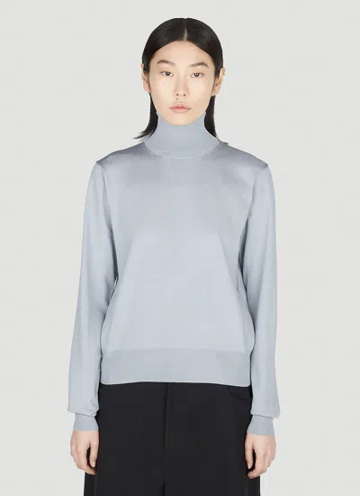 Balenciaga High Neck Sweater In Gray