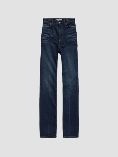 Balenciaga Women's High Waist Slim Jeans In Dark Blue